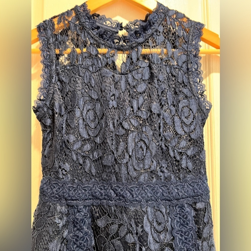 Knitworks girls￼ dress size 10 navy blue lace. - Picture 2 of 4